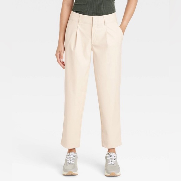 NWT A New Day Off-White/Cream High-Rise Faux Leather Ankle Pants - Picture 7 of 7